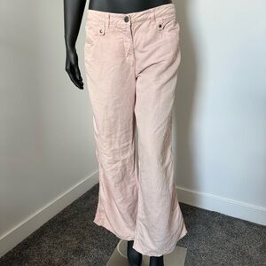 🌿 Armani Collezioni Blush Pink Wide-Leg Pants – Size 12 – Cotton Hemp Blend